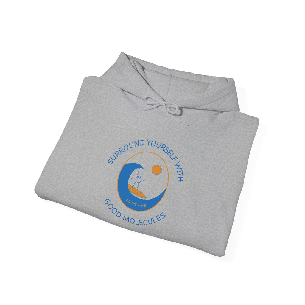 Hoodie — “Surround Yourself With Good Vibes” Crescent Moon Comfort Pullover