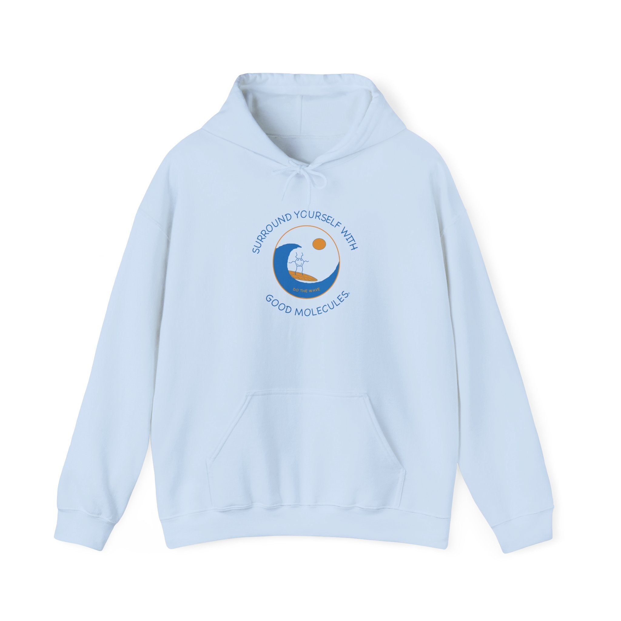 Hoodie — “Surround Yourself With Good Vibes” Crescent Moon Comfort Pullover