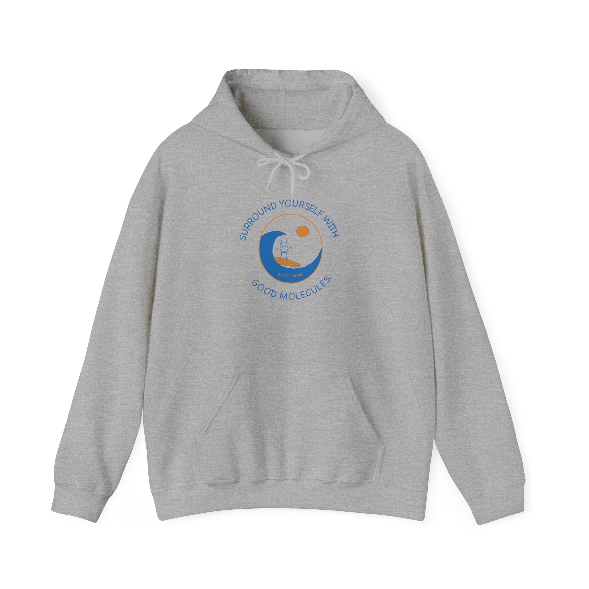 Hoodie — “Surround Yourself With Good Vibes” Crescent Moon Comfort Pullover