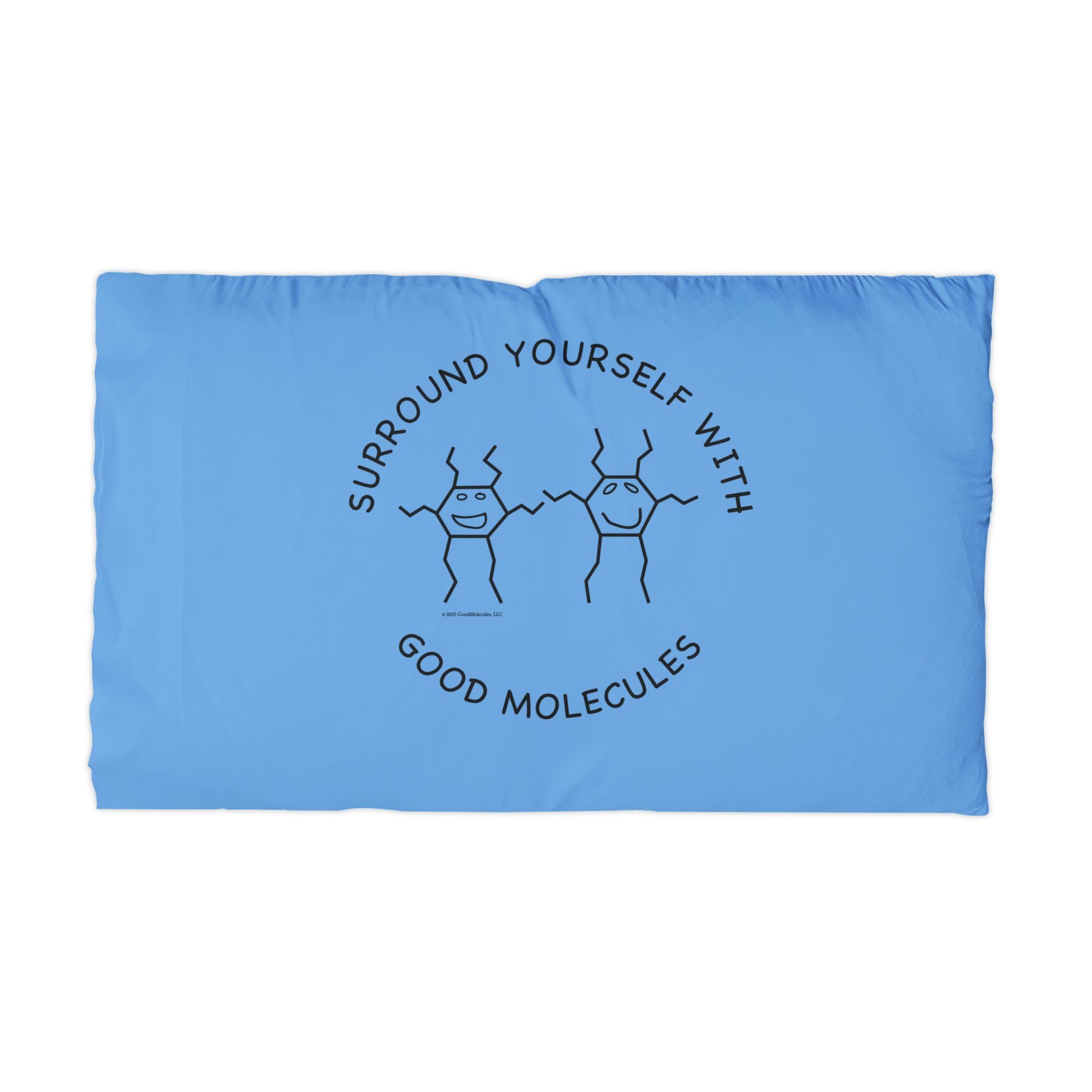 Surround Yourself With Good Molecules Microfiber Pillowcase - Azure Blue