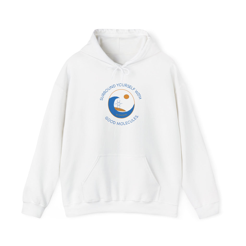 Hoodie — “Surround Yourself With Good Vibes” Crescent Moon Comfort Pullover