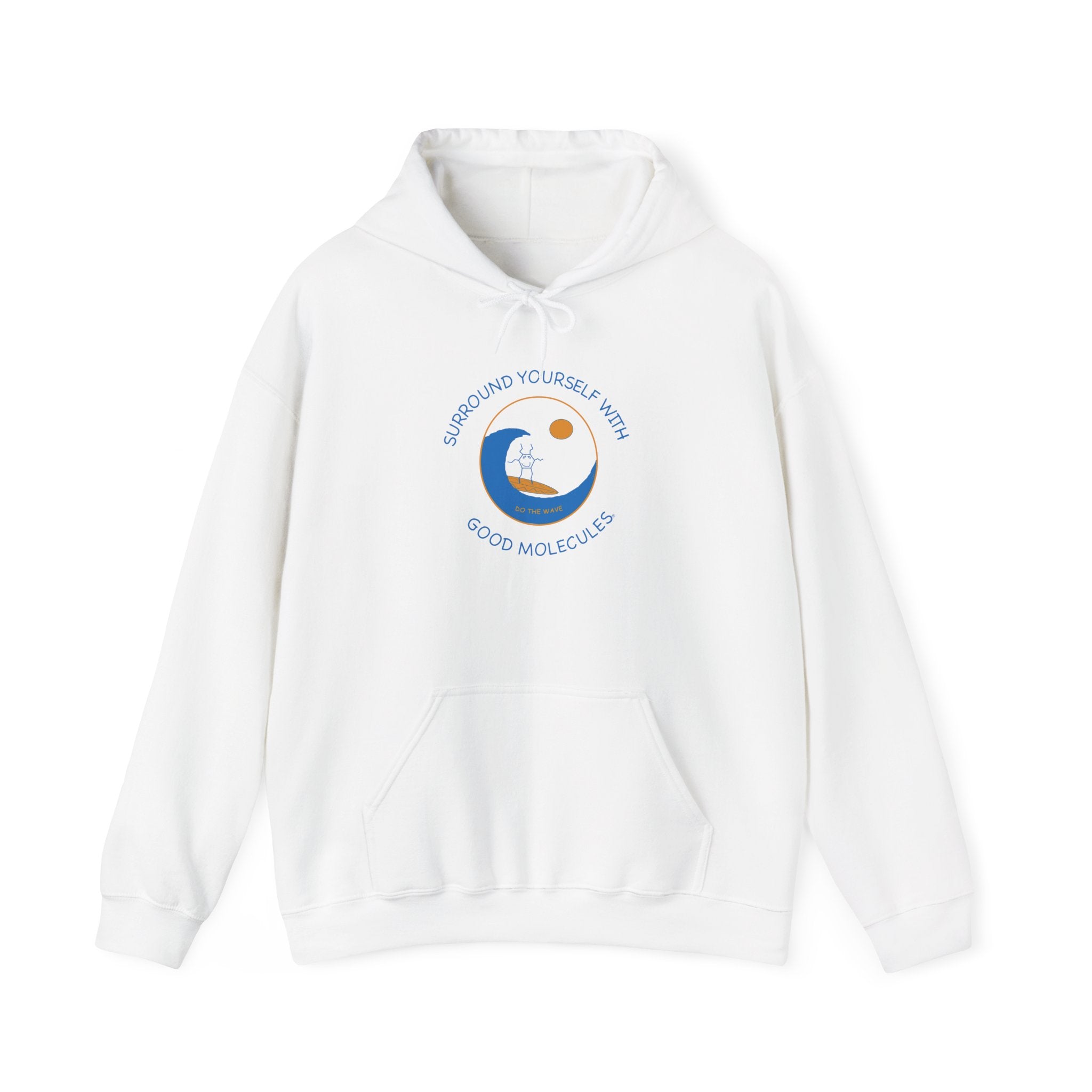 Hoodie — “Surround Yourself With Good Vibes” Crescent Moon Comfort Pullover