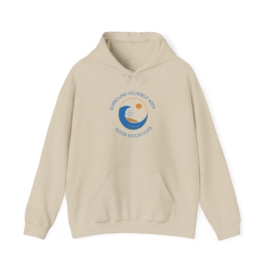 Hoodie — “Surround Yourself With Good Vibes” Crescent Moon Comfort Pullover