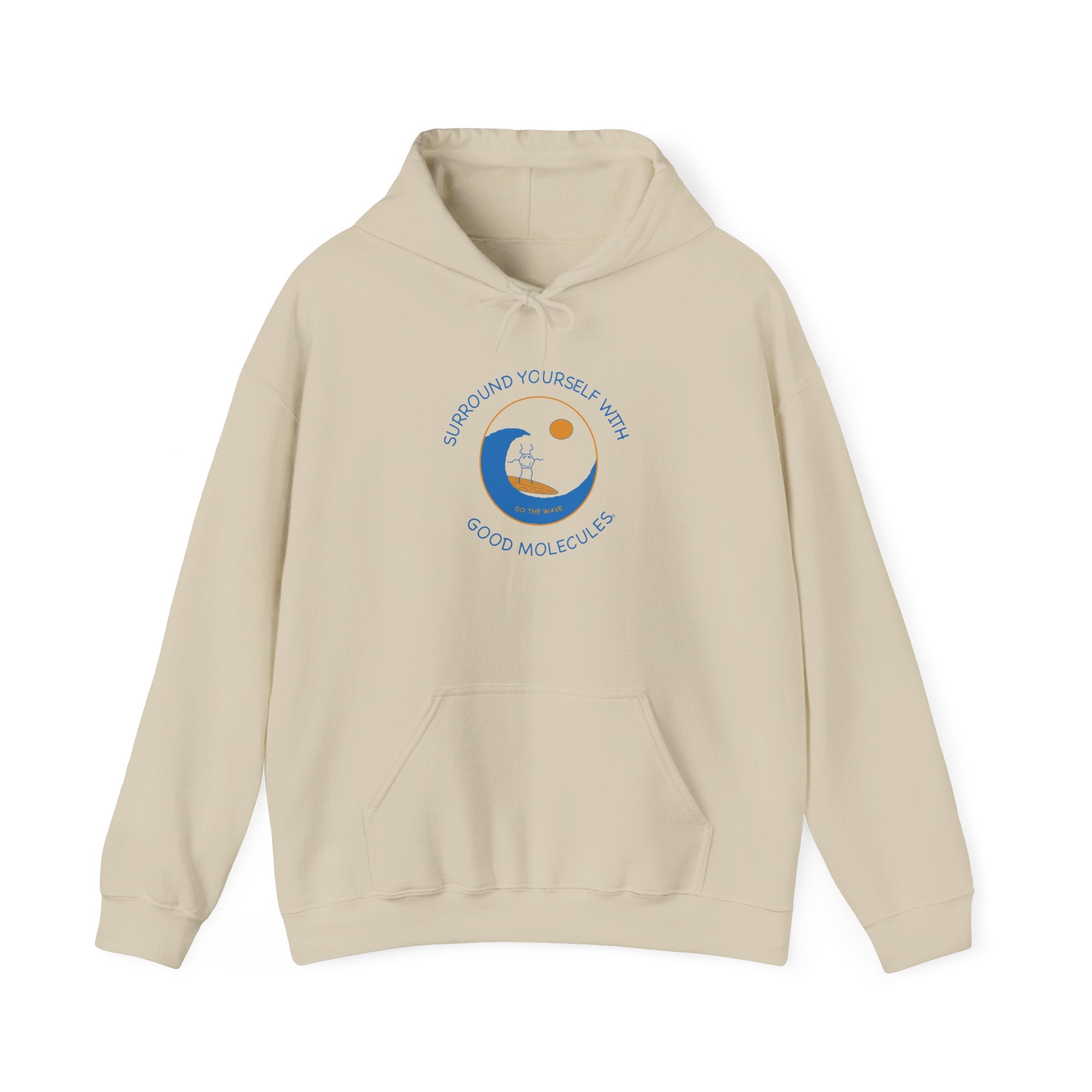 Hoodie — “Surround Yourself With Good Vibes” Crescent Moon Comfort Pullover
